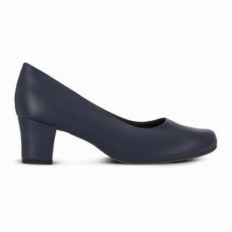 Piccadilly Laura Women's Heel Pumps - Flexible & Anti-Slip - 100% Vegan - Navy