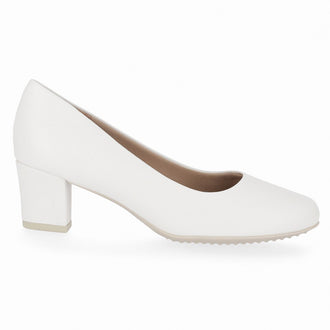 Piccadilly Laura Women's Heel Pumps - Flexible & Anti-Slip - 100% Vegan - White