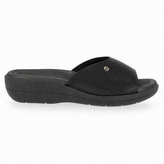 Piccadilly Plantar Fasciitis Mid Heel Anabella Clog - Black